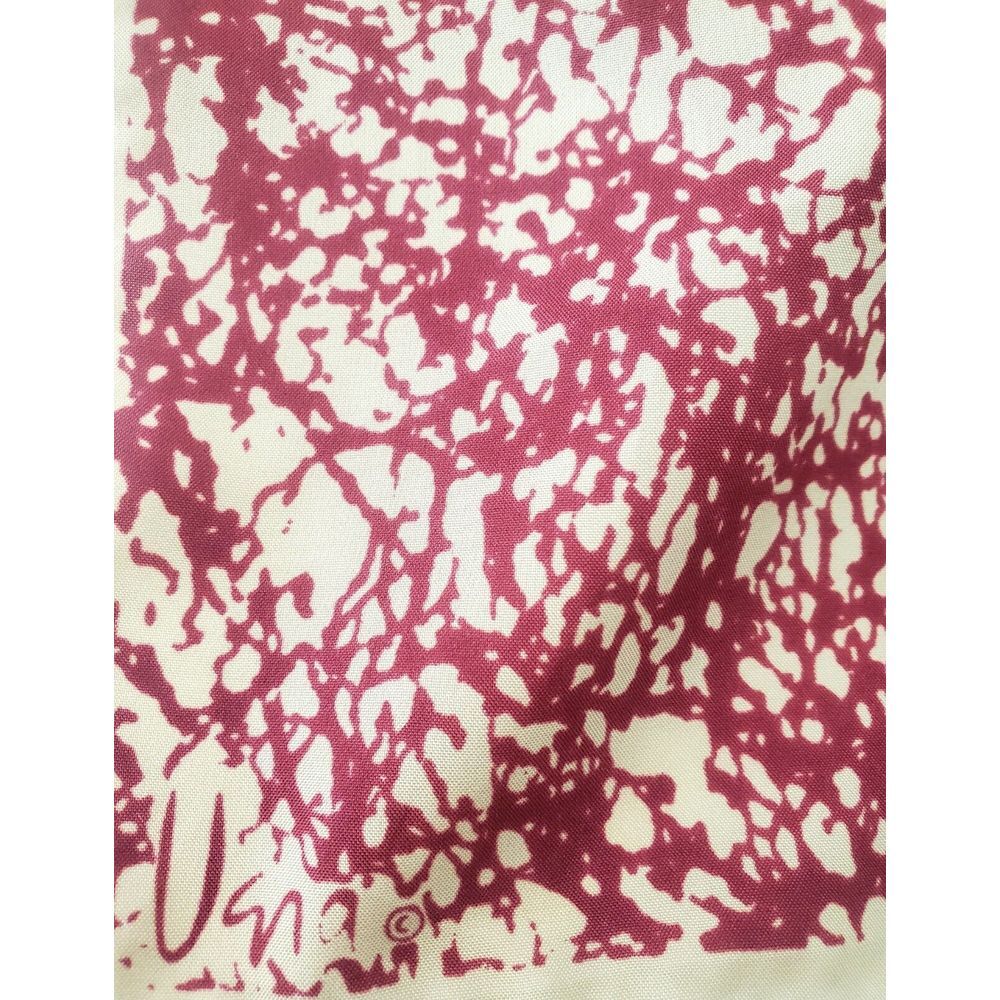 VTG Vera Scarf Burgundy / Tan Abstract Print Rectangle Japan Polyester Signed - Picture 6 of 9